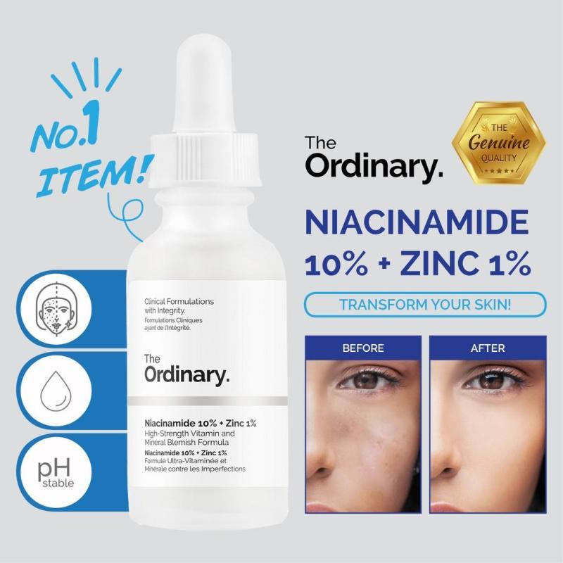 【Ready Stock】Tinh chất The Ordinary Niacinamide 10% + Zinc 1% serum sáng da nhanh, thu nhỏ lỗ chân lông.trị nám ,tàn nhang nhanh chóng