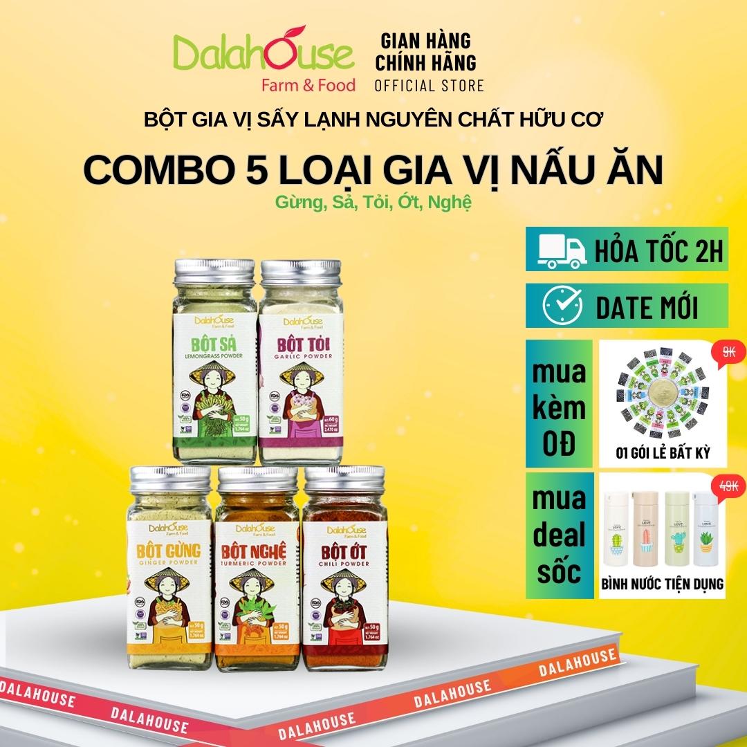 Combo 5 hũ bột gia vị dalahouse - thơm ngon đủ vị, g nghệ sấy lạnh tiêu chuẩn châu âu
