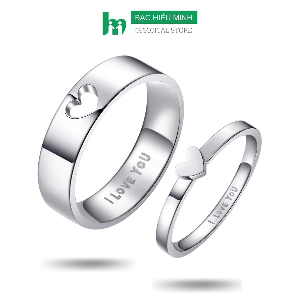 Nhẫn đôi trái tim nhỏ bé bạc hiểu minh nc477