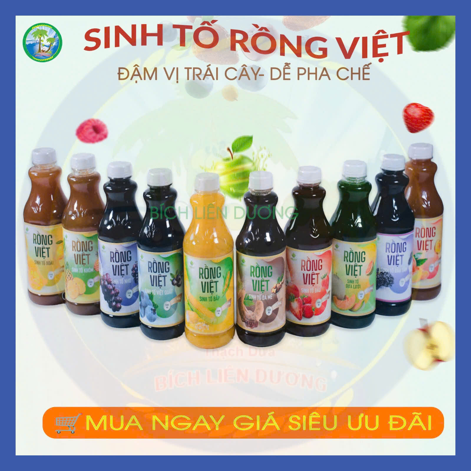 Sinh Tố Rồng Việt 1000ml – Béo Thơm Sánh Mịn – Nguyên Liệu Pha Chế Sinh Tố, Đá Xay,…