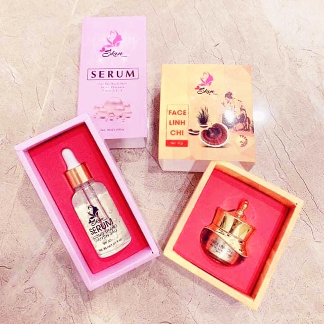 Combo Kem Face và Serum Dành Cho Da Mụn Linh Chi