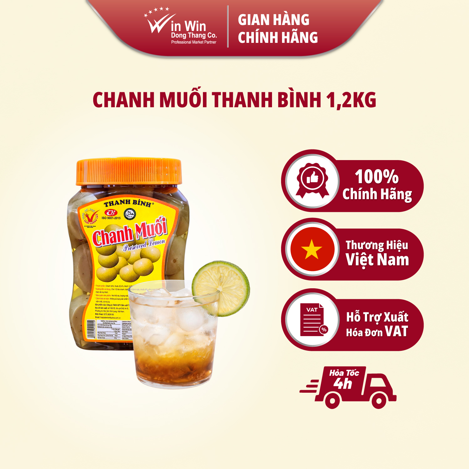 Chanh Muối Thanh Bình 1,2kg - Sản xuất Việt Nam