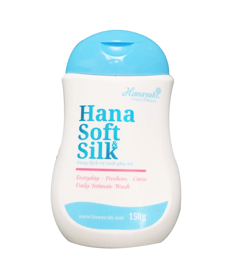 Dung dịch vệ sinh phụ nữ hanayuki soft&silk xanh và hồng - hana soft&silk và vb soft&silk