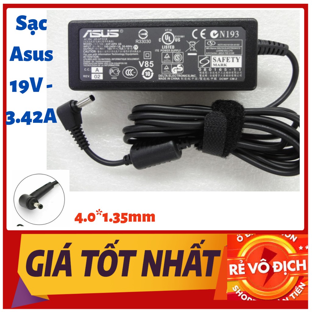 Sạc laptop asus 19v - 3.42a dùng cho asus vivobook/ asus x540l/ asus x403/ x403m/ x453/ x453s/ x453m/ x553/ x553m/ x553s