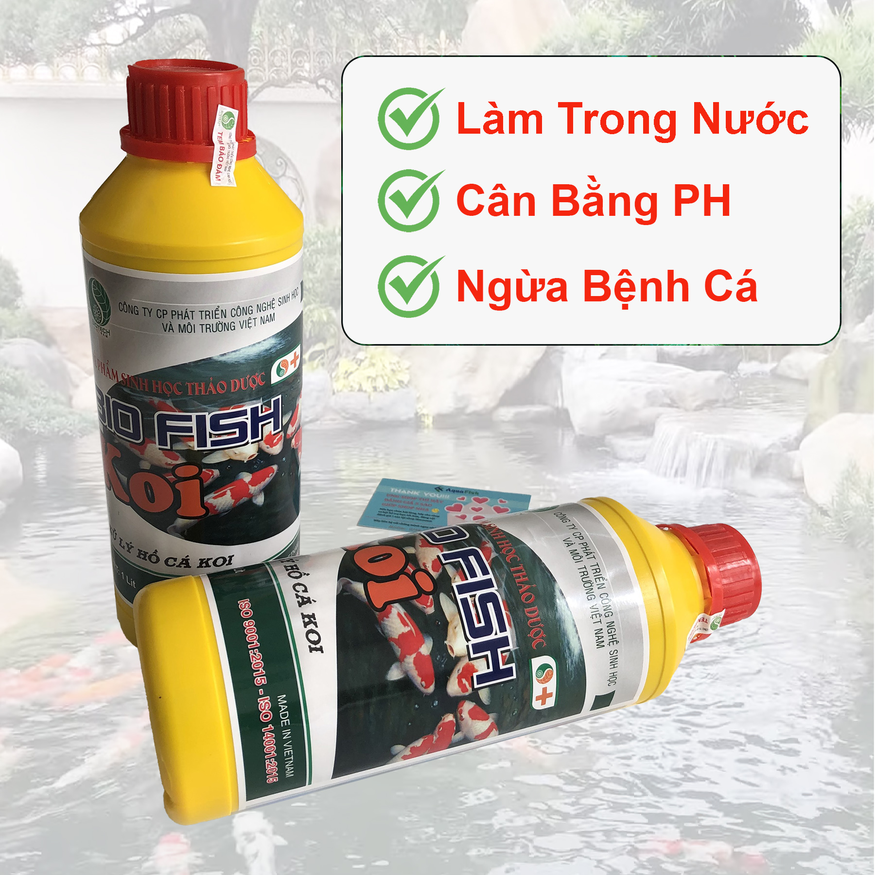 Men Vi Sinh Hồ Cá Koi Bio Fish Koi 1000ml Giúp Làm Trong Nước, Cân Bằng PH Và Ngừa Nấm Trên Cá Koi