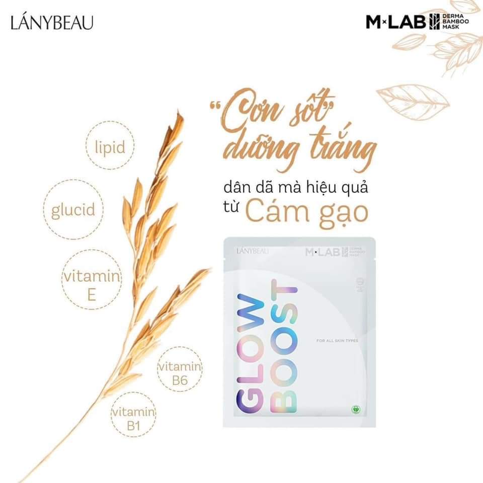 Mặt nạ mlab sợi than tre thiên nhiên, phù hợp mọi loại da