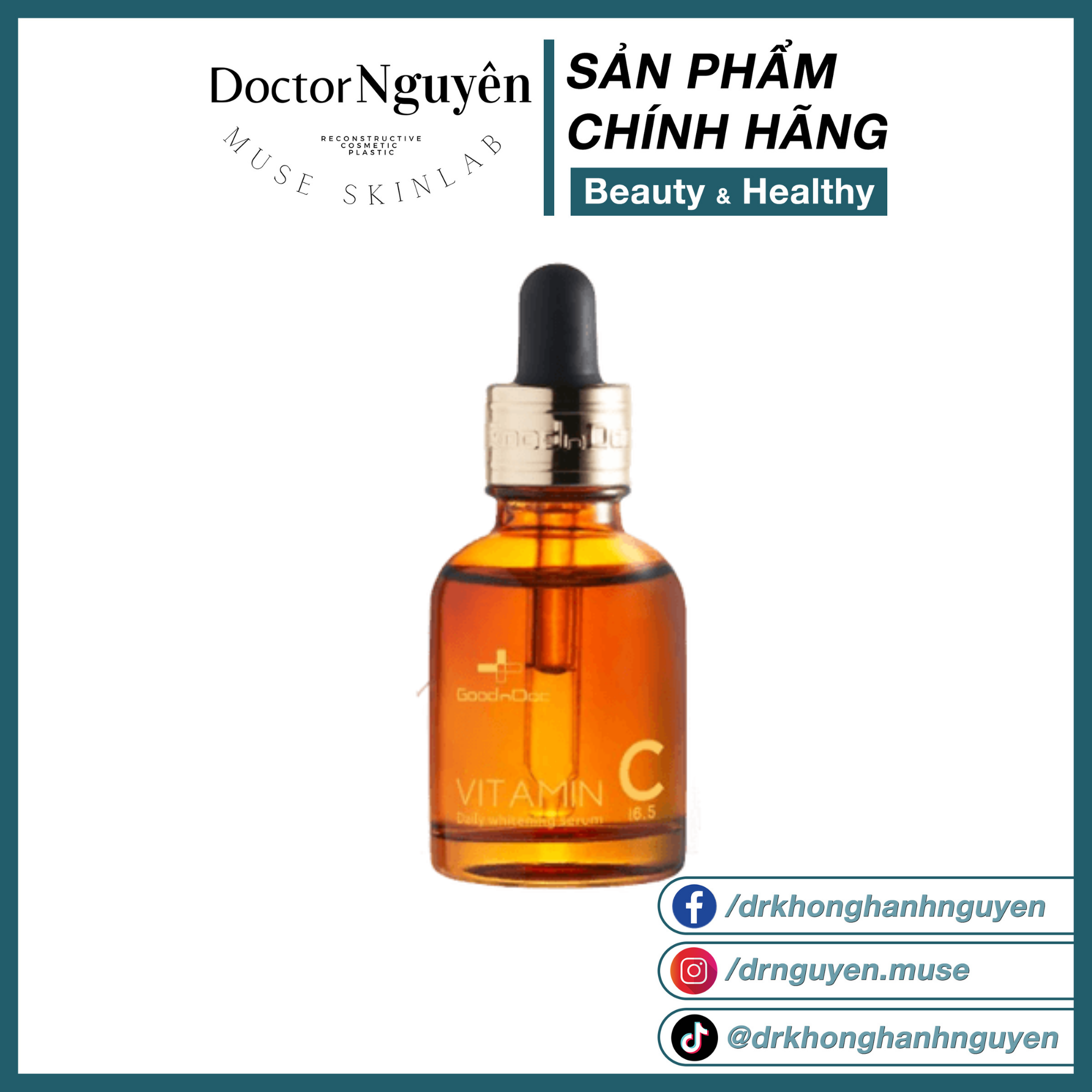 Serum Vitamin C GoodnDoc Daily Whitening Dưỡng Trắng Mờ Thâm Nám