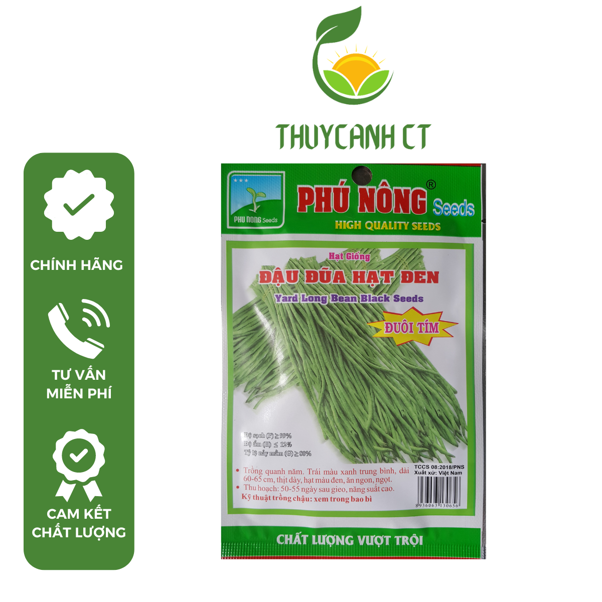 Hạt giống đậu đũa hạt đen phunongseeds - 10g