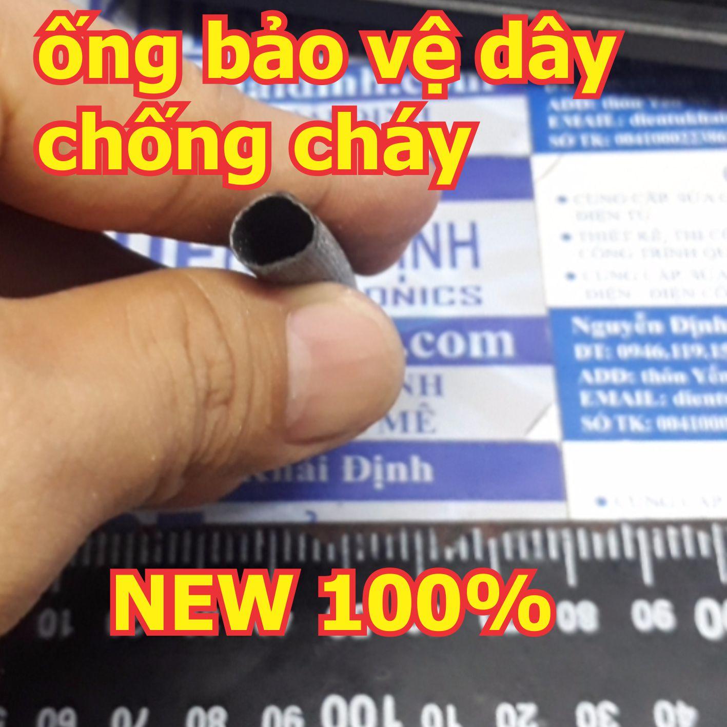 ống gen thủy tinh, ống chụi nhiệt độ cao màu đen, ống dây chống cháy phi 3mm ~10mm kde5206