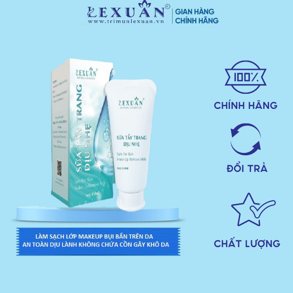 Sữa tẩy trang dịu nhẹ lê xuân cosmetic - an toàn cho da không chứa cồn gây khô da làm sạch makeup và bụi bẩn