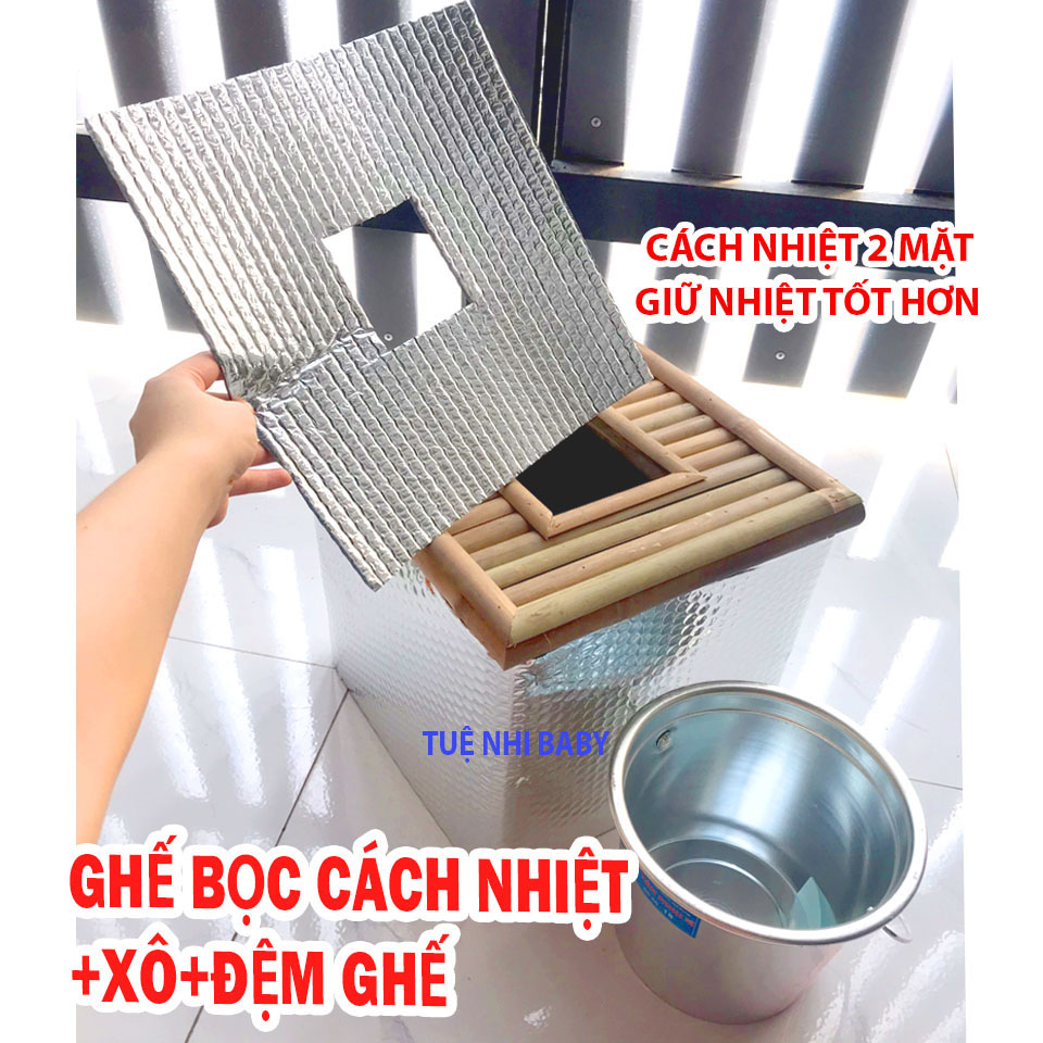 Ghế xông vùng kín bọc cách nhiệt+Xô Tặng đệm ghế