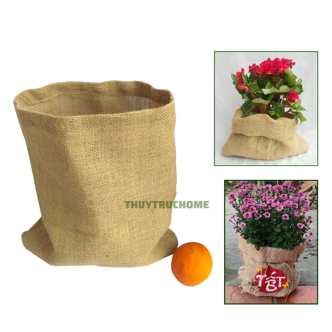 Bao vải bố thô 35x40 cm dùng bao chậu cây thông, cây tùng Noel đựng các loai củ nông sản