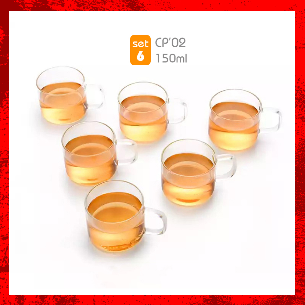 Bộ 6 tách trà thủy tinh samadoyo cp02/6 150ml