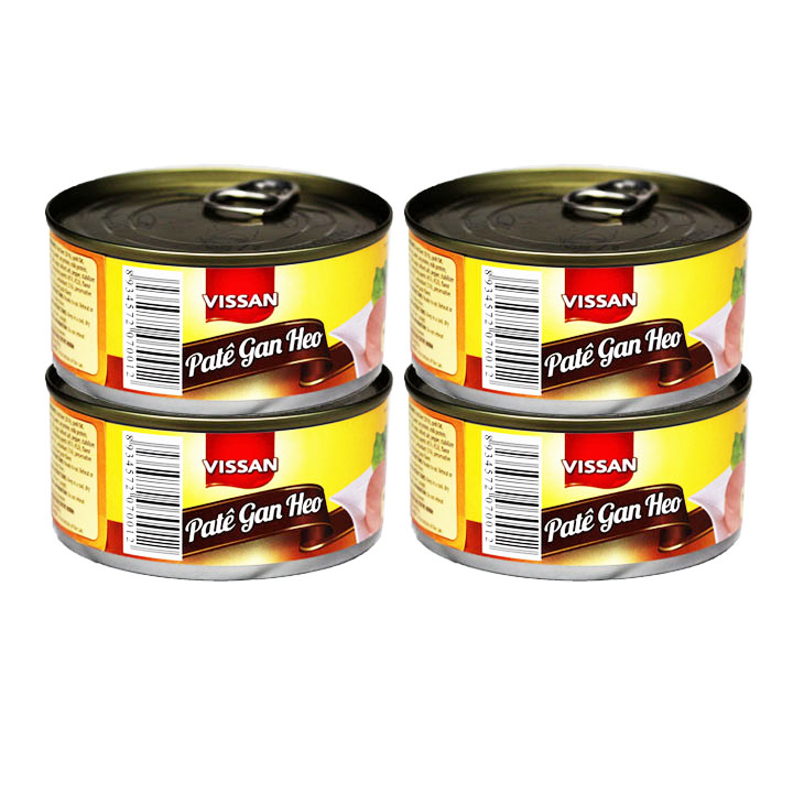 Combo 4 pate gan heo vissan 170g date mới 2026