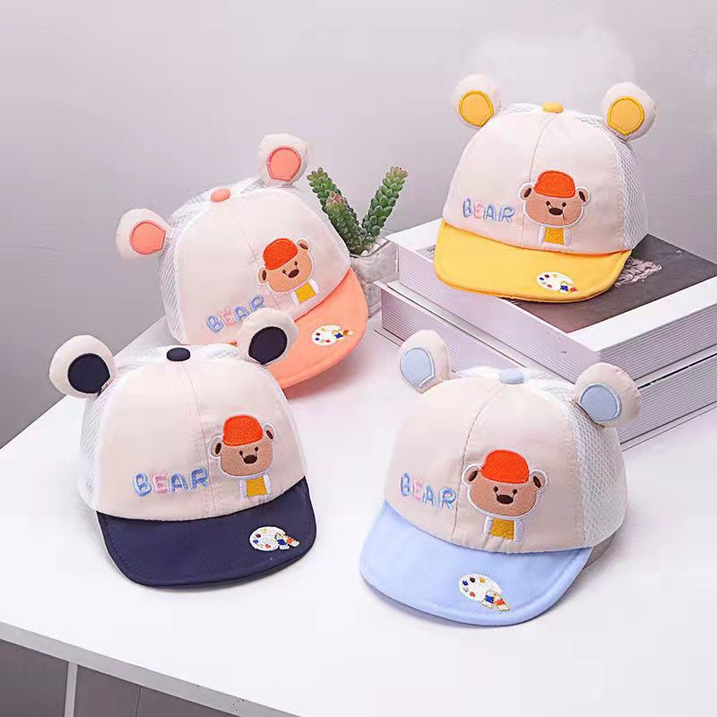 Mũ nón lưỡi trai sọc cotton nhiều màu cho bé