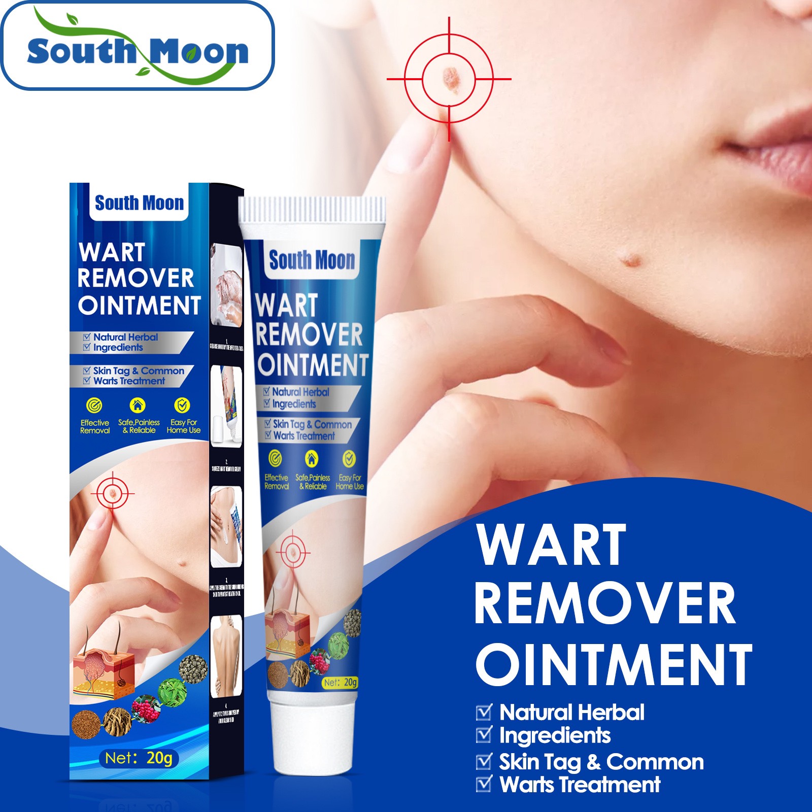 💖Chính Hãng💖 Kem Rụng Mụn Thịt Dư South Moon Kem South Moon Giảm Mụn Thịt Nốt Ruồi Nốt Ve Chó 20g