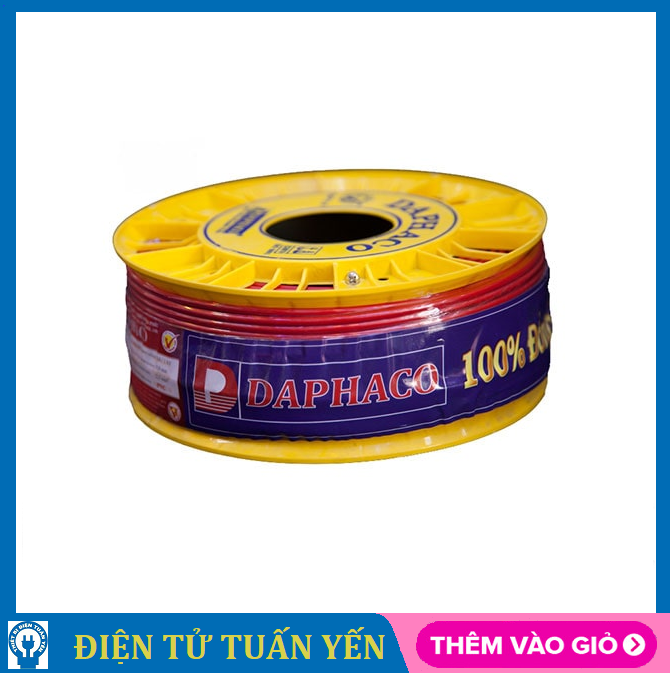 Dây điện đơn Daphaco lõi đồng nguyên chất, vỏ bọc nhựa PVC cao cấp cuộn 100 mét (dây 1.0 đến 4.0) - Hàng chính hãng
