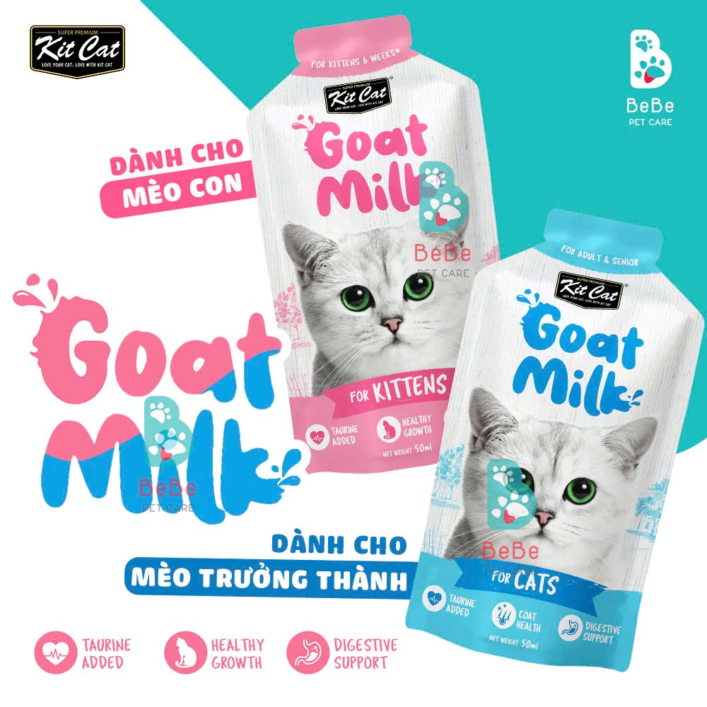 Sữa KITCAT GOAT MILK Giàu Canxi Ngon Mê Ly Cho Mèo