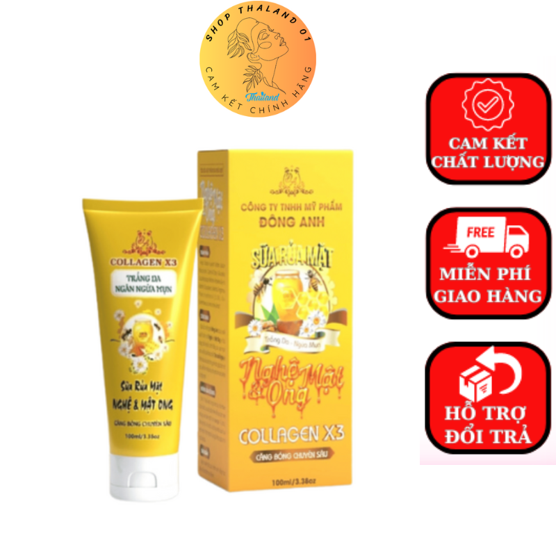 Sữa rửa mặt nghệ mật ong collagen x3