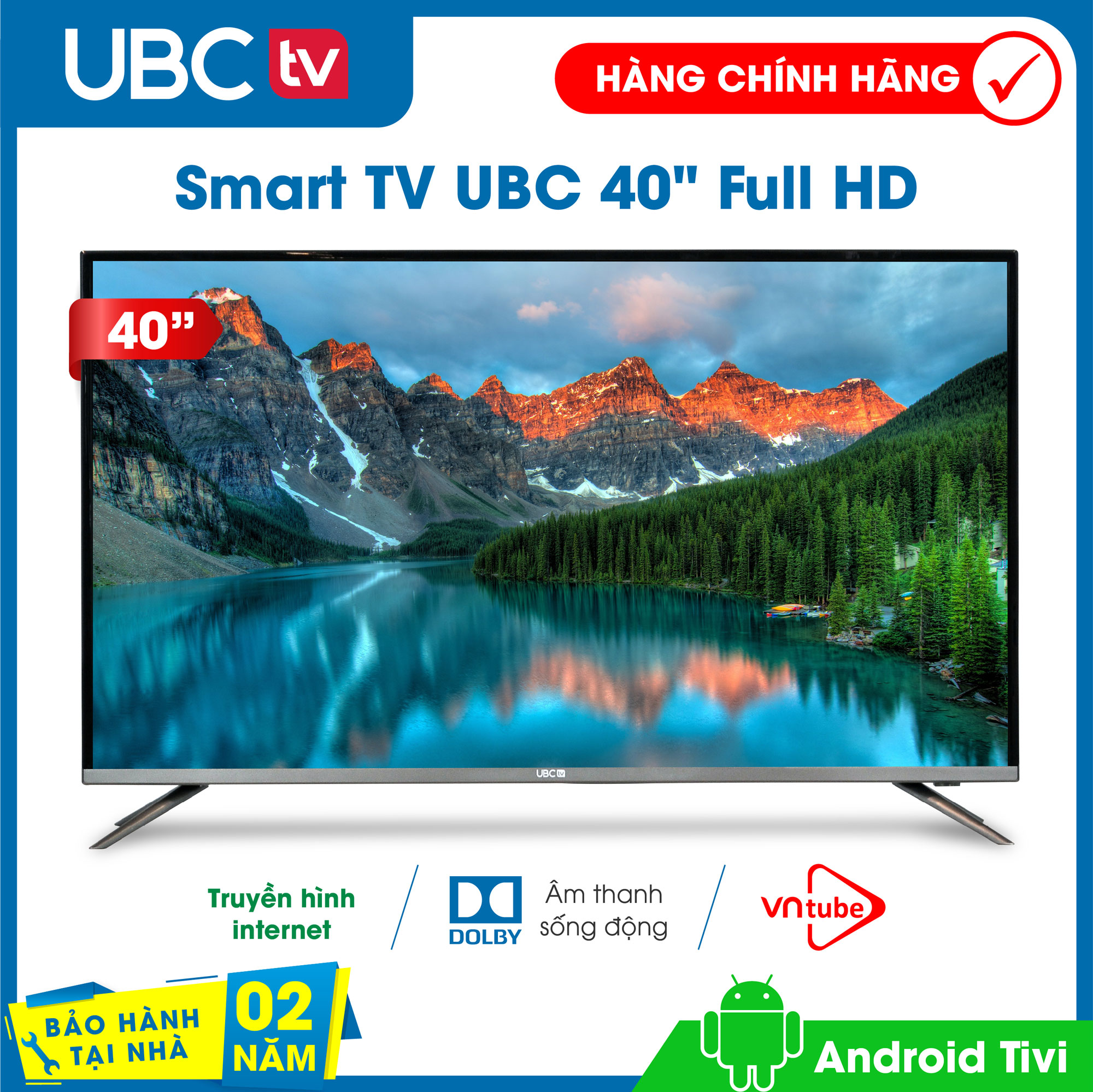 Smart tivi ubc full hd 40 inch android 8.0 model 40p900esm - bảo hành 2 năm tận nhà tính năng bảo vệ trẻ em công nghệ dò kênh tự động free-to-air âm thanh dolby
