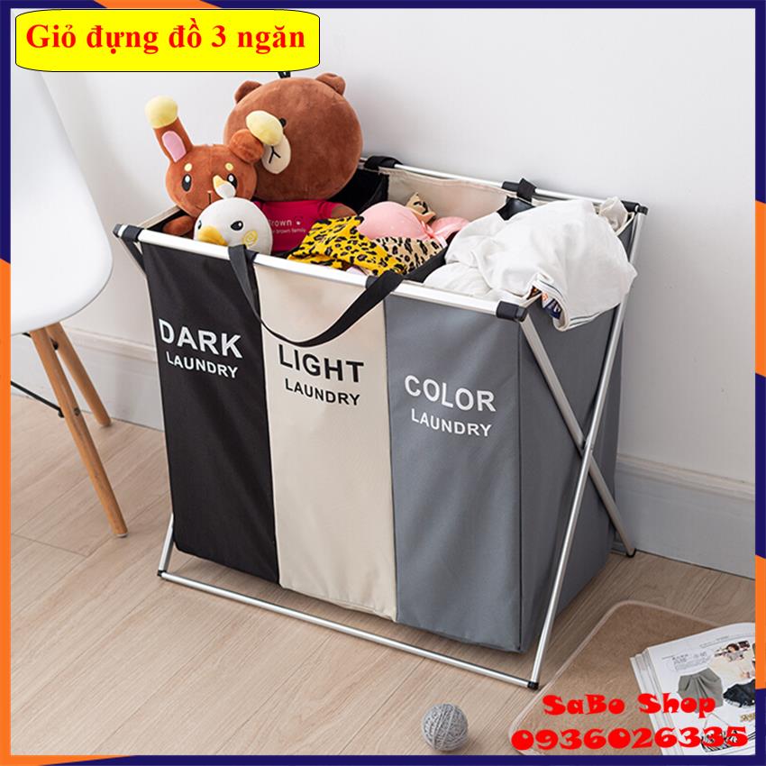 Giỏ đựng quần áo, Giỏ đựng đồ đa năng , Sọt đựng quần áo, Giỏ đựng đồ 3 ngăn