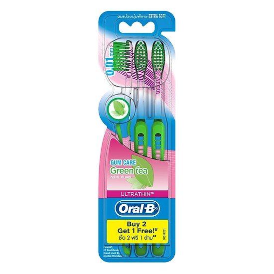Bàn chải đánh răng oral-b tinh chất trà xanh vỉ 3 cái
