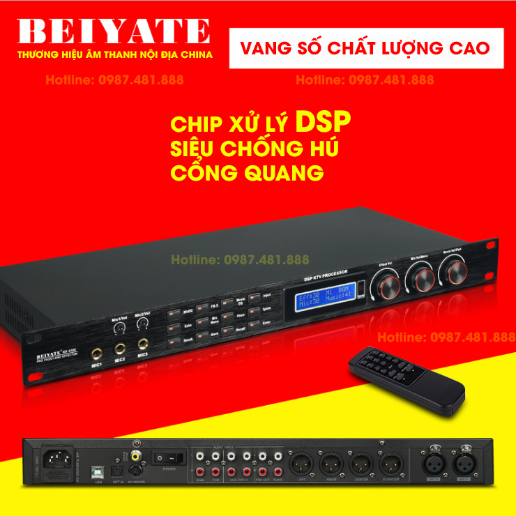 vang số BEIYATE Model RX 5500- Vang nhại hay, reverb, có cổng quang, siêu chống hú (hàng nội địa trung quốc)