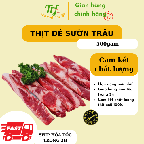 Thịt dẻ sườn Truefood nhập khẩu ăn nướng khay 500g