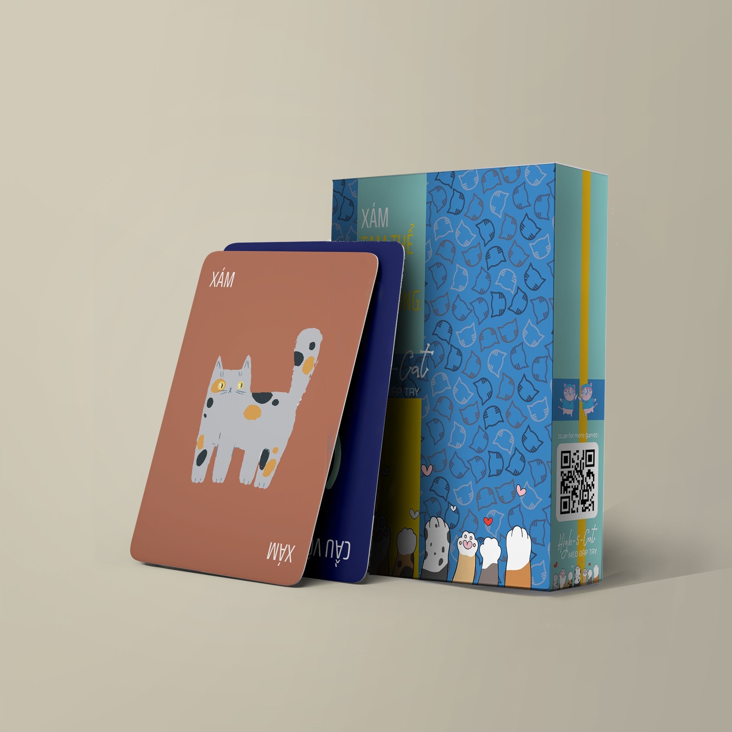 Bộ bài mèo đập tay - high 5 cat 64 lá, bộ bài boardgame việt hóa vui vẻ chơi cùng gia đình hoặc bạn bè