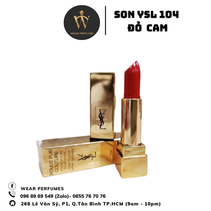 Son YSL 104 Jeu D'attraction  Đỏ Cam Fullbox