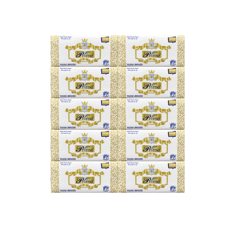 Combo 10 packs hand towel paper prime 2 plys 100 sheets pack 100% virgin