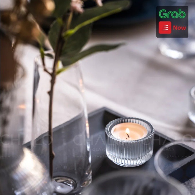 Cốc đựng nến thuỷ tinh Ikea Finsmak - 3.5cm x 6cm, cốc chén đựng nến thuỷ tinh sang chảnh