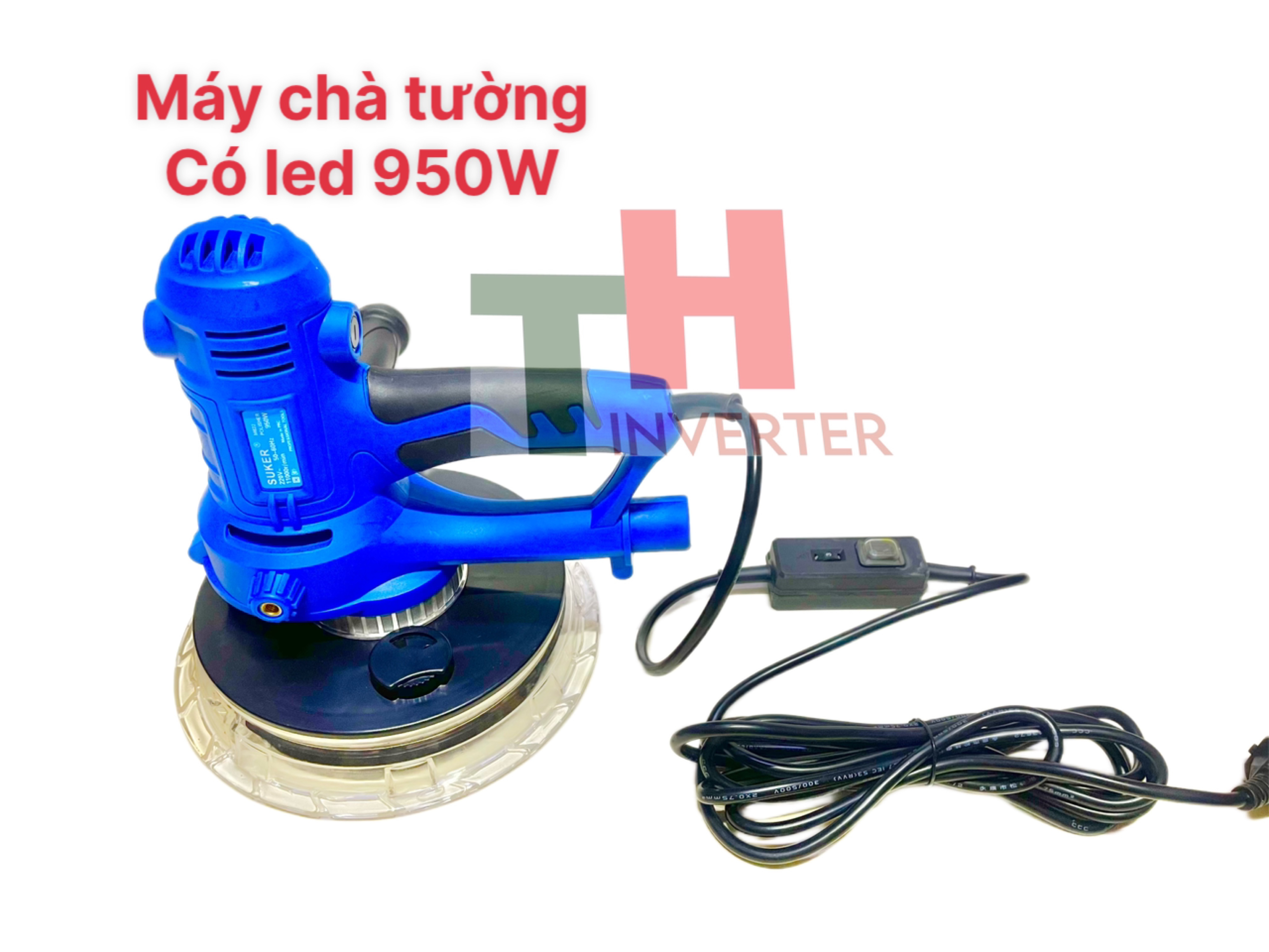 Máy chà tường suker có hút bụi, đèn led 950w 180mm