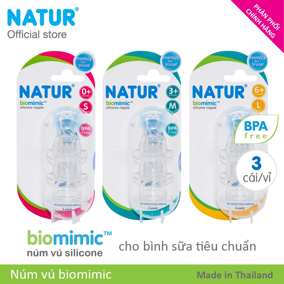 Núm vú Natur Biomimic nhiều tia S/M