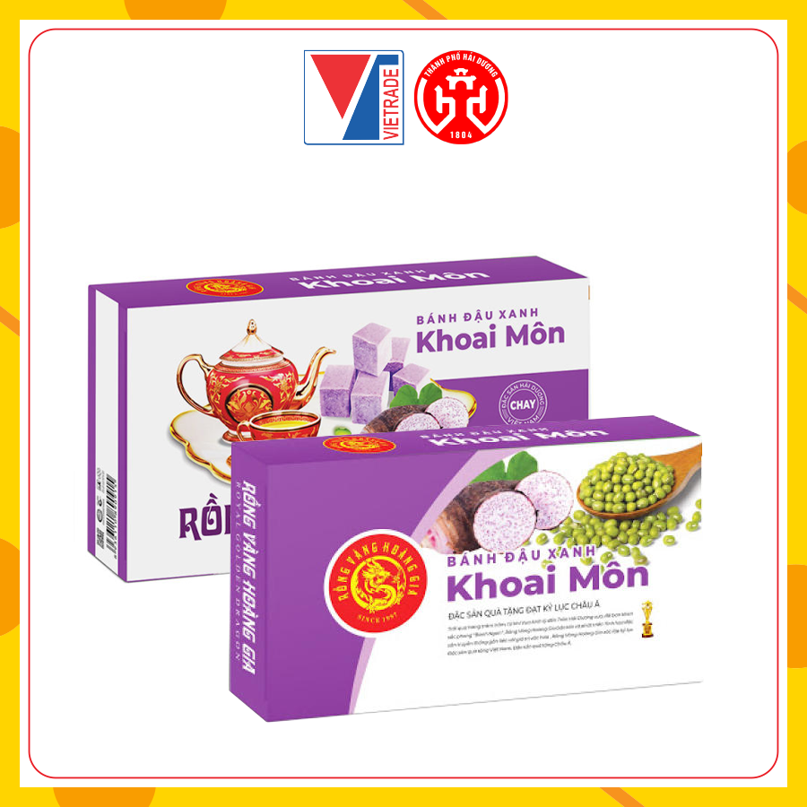 Bánh Đậu Xanh vị khoai môn Rồng Vàng Hoàng Gia - Hải Dương thơm ngon chuẩn vị