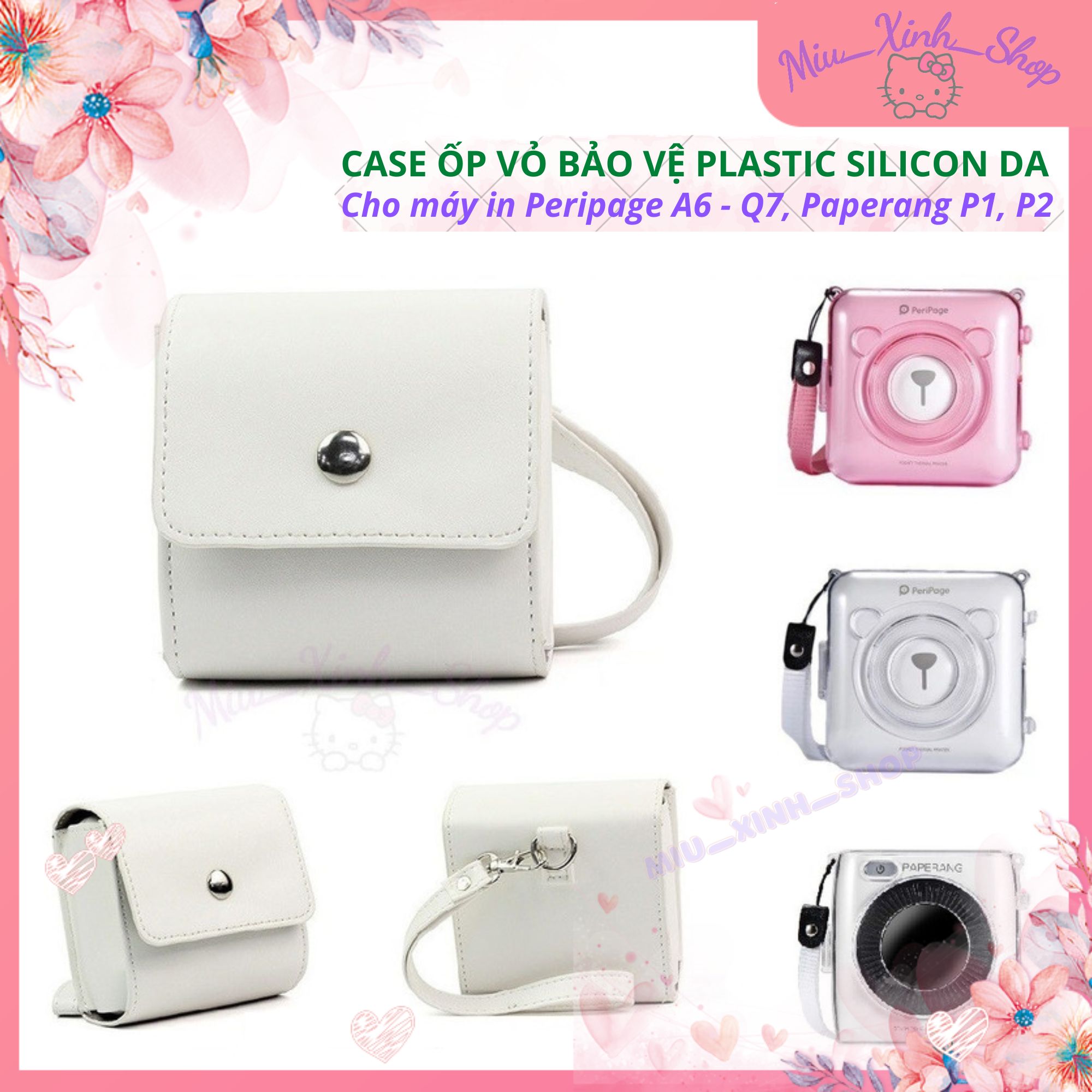 Vỏ plasstic silicon bảo vệ máy in nhiệt Peripage A6, Q7, Q7 pro ❤ Paperang P1, P2, P2s ❤ Poooli L1, L2