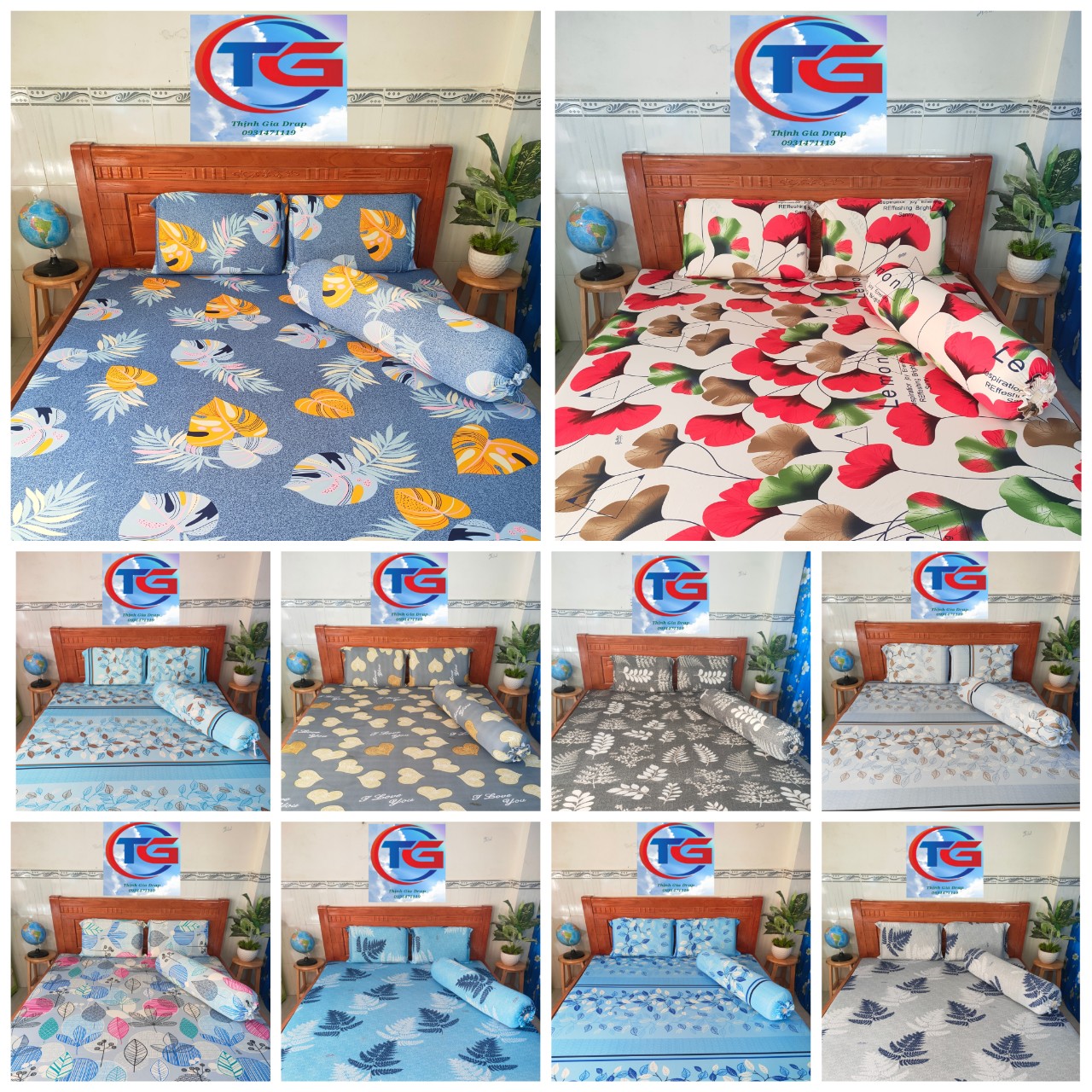Bộ drap 4món thun 3d hàn quốc