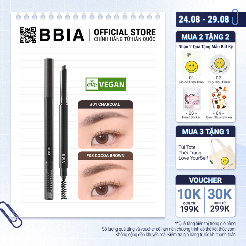 Chì kẻ chân mày bbia last auto eyebrow pencil 0.18g