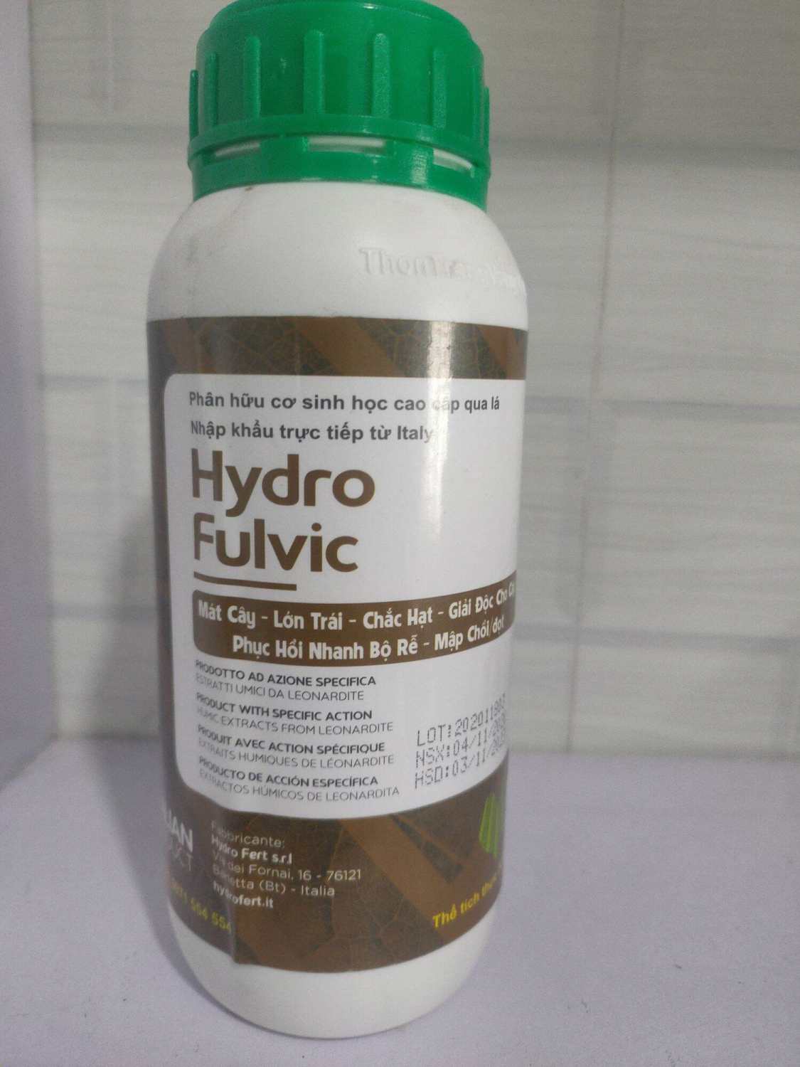 Phân bón lá hữu cơ sinh học Hydro fulvic nhập khẩu từ Italia