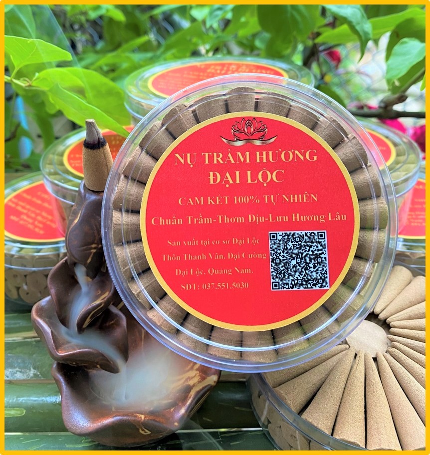 (Cao Cấp) Nụ trầm hương Đại Lộc, Hộp lớn 72 Viên Nụ trầm hương dịu nhẹ, Nụ trầm hương đốt thơm phòng, trầm hương tự nhiên 100%, không hóa chất không độc hại