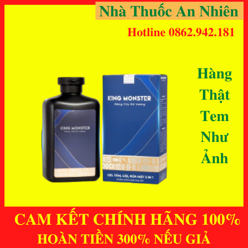 [CHÍNH HÃNG - HOÀN TIỀN] Sữa tắm gội KING MONSTER - KING MONSTER 3 in 1 Hương nước hoa cao cấp