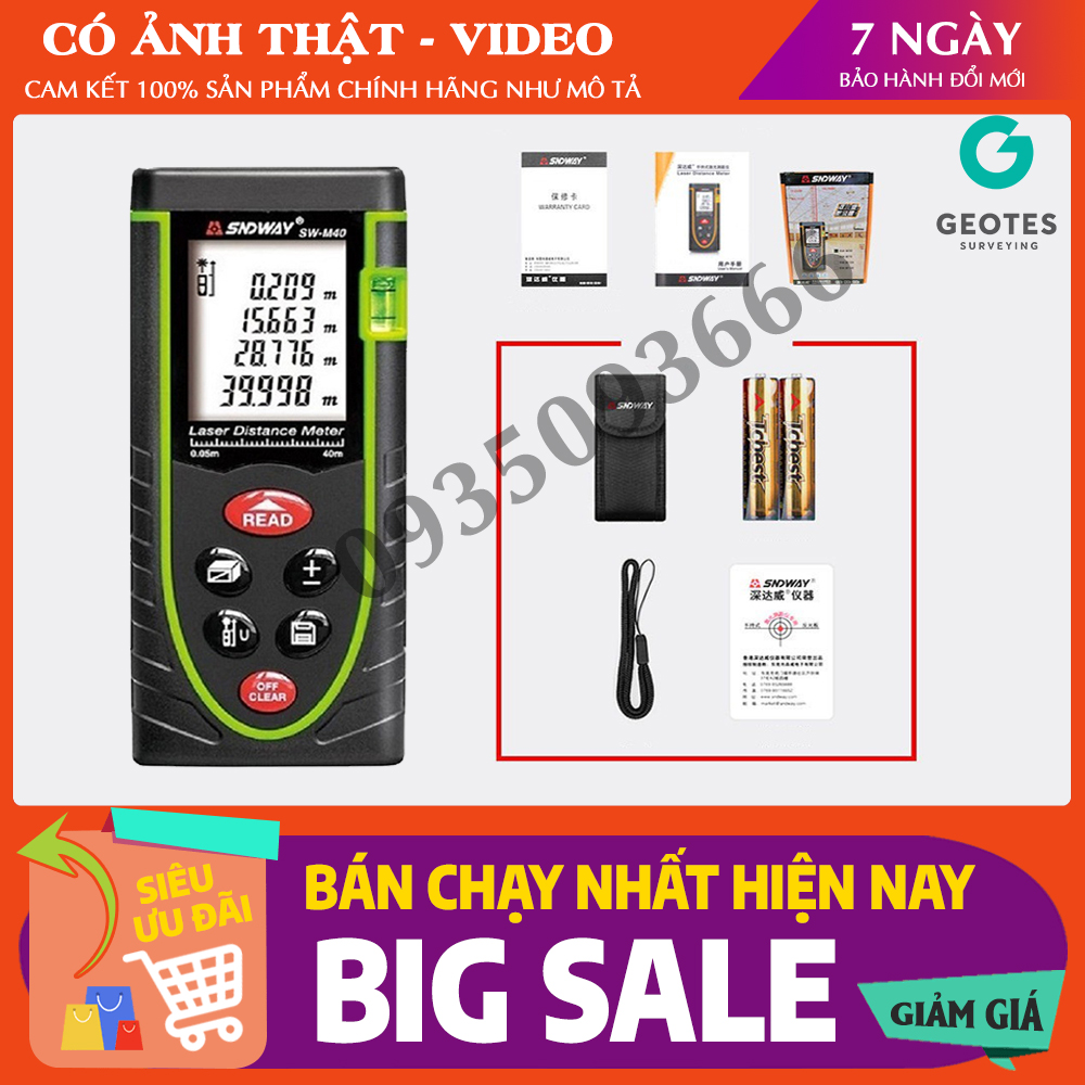 Thước đo khoảng cách laser sndway sw-m40 đo xa 40 mét