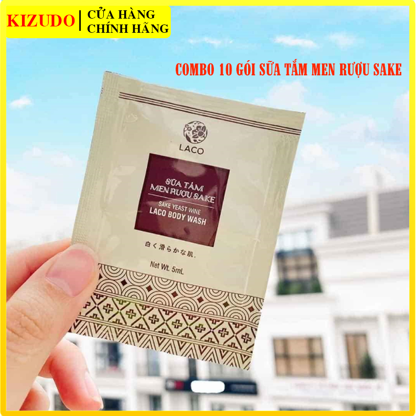 [HCM]Combo 10 Gói Sữa Tắm Dưỡng Trắng Da Mờ Vết Cháy Nắng Giảm Mụn Lưng