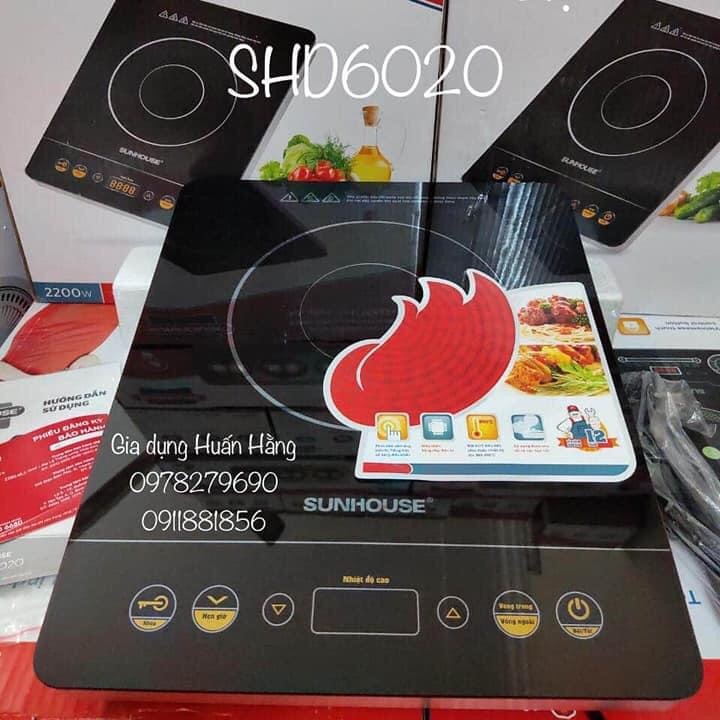 Bếp hồng ngoại cảm ứng cao cấp sunhouse shd6020 có 2 vòng nhiệt