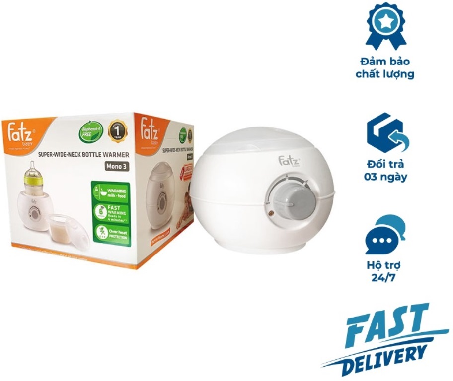 (FREESHIP ĐẾN 50k) Máy hâm sữa cho bình cổ siêu rộng FATZ Fatzbaby FB3027SL - Mono 3 (Công nghệ Hàn Quốc) NAM2