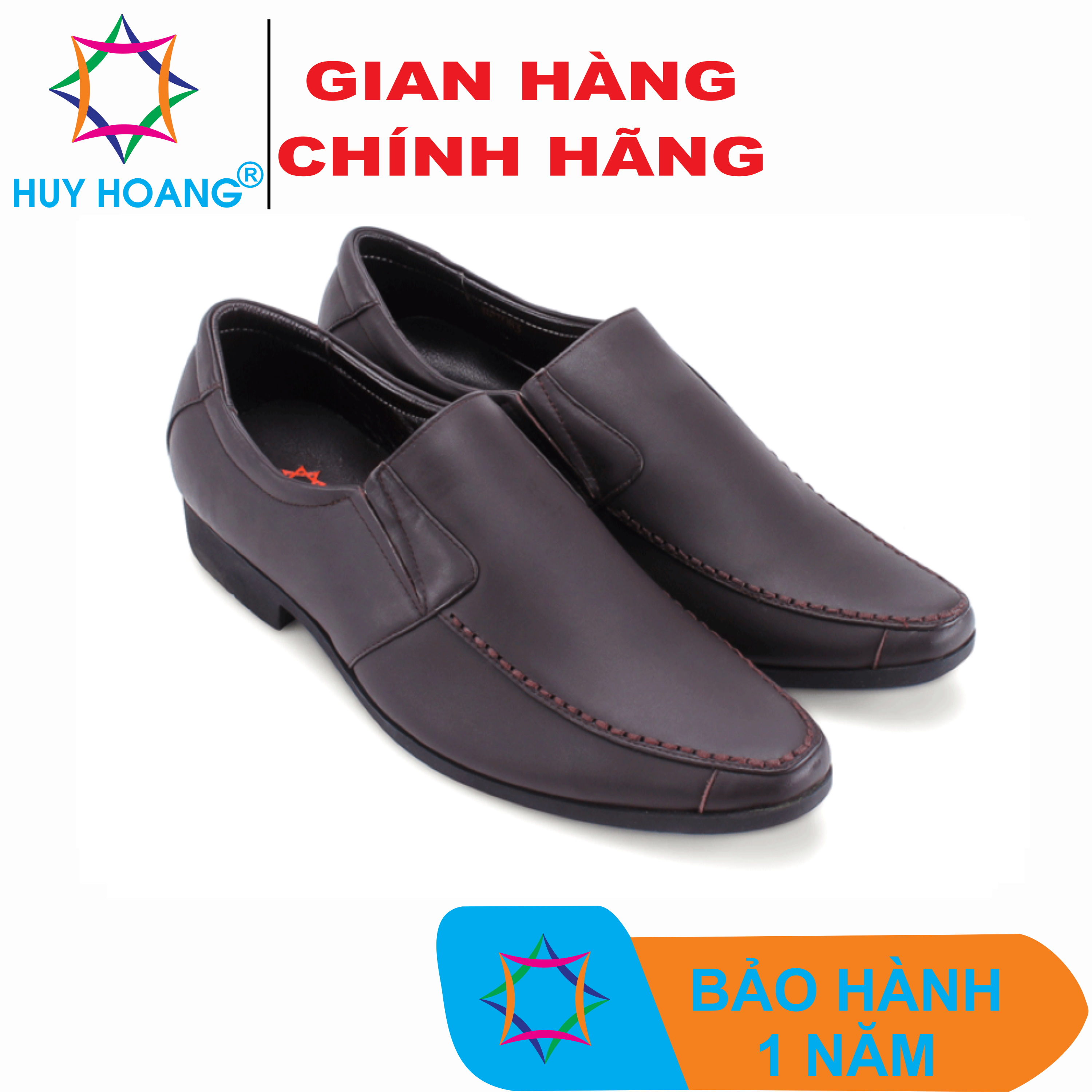 Giày tây nam da bò viền chỉ màu nâu HQ7705