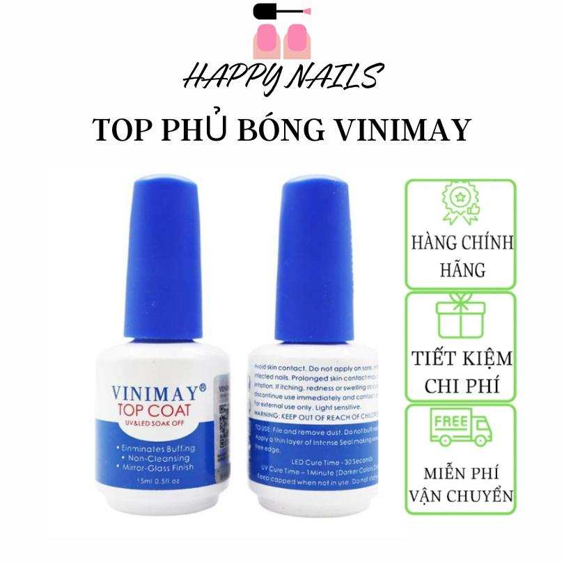 Top bóng sơn gel siêu bóng Vinimay chính hãng 15ml, Sơn Top Gel Vinimay , top phủ bóng chuyên dụng cho dân làm móng