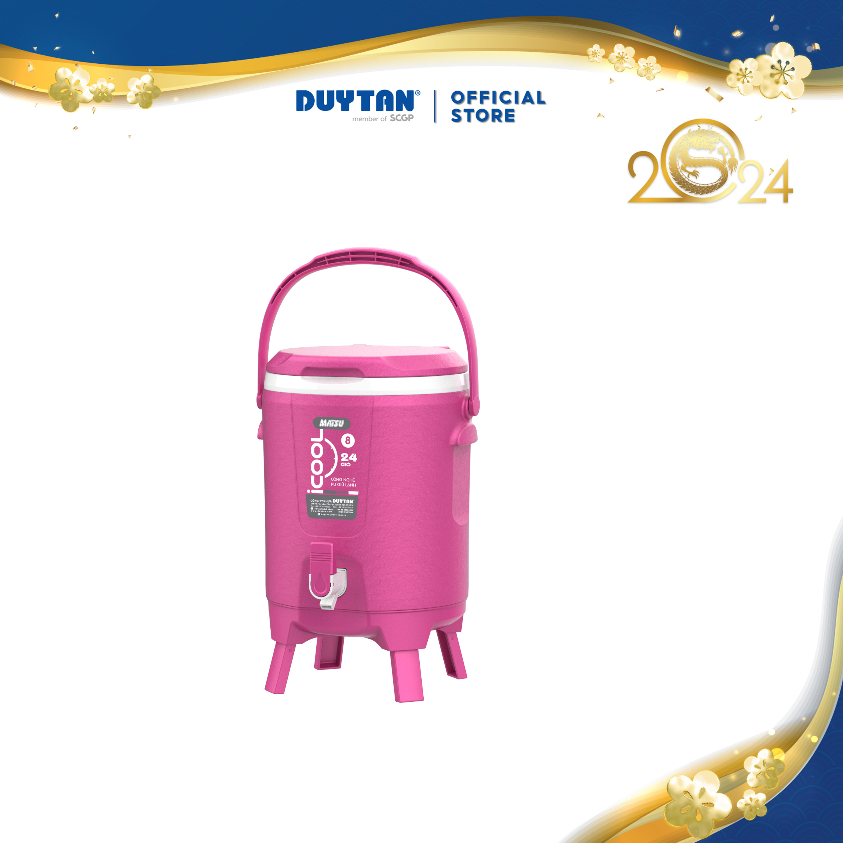 Bình đá icool 8 lít duy tân - bình đá giữ nhiệt cầm tay tiện lợi giữ nhiệt từ 24 đến 48 tiếng
