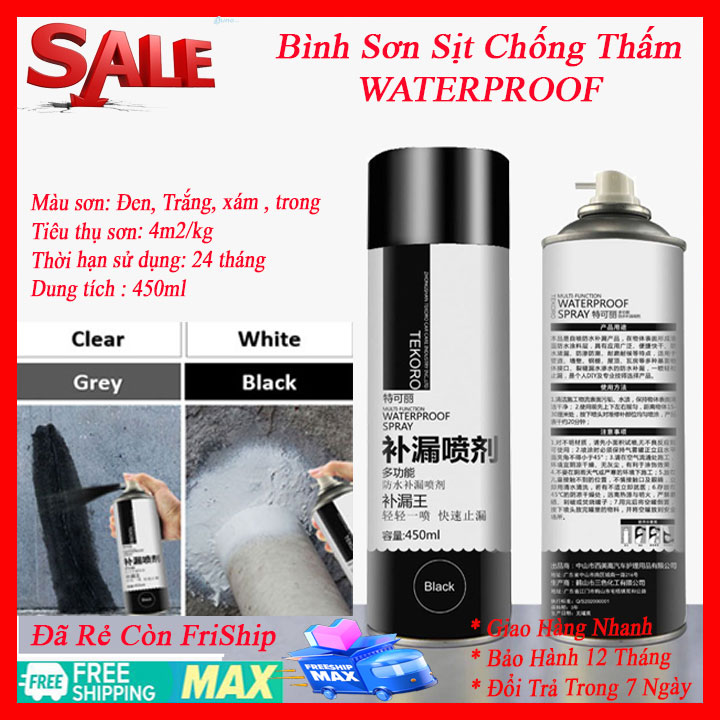( Hàng xịn-Có video ) Bình xịt chống thấm, keo chống thấm đa năng, thách thức mọi bề mặt, keo chống thấm mái tôn, chống dột mái nhà, tường, ống nhựa