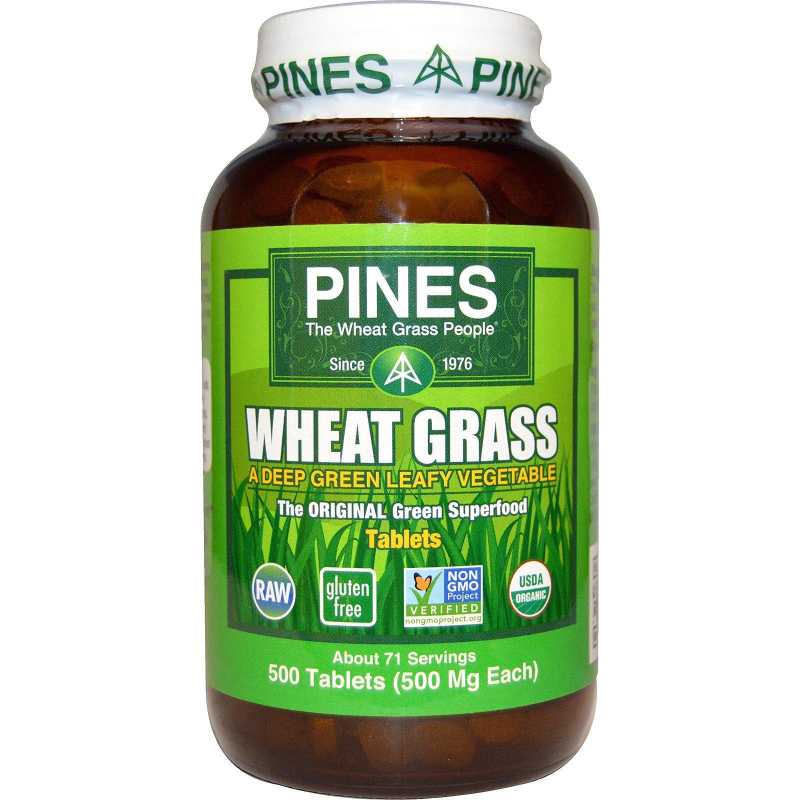 Pines Organic Superfoods Wheat Grass tablets, 500 count